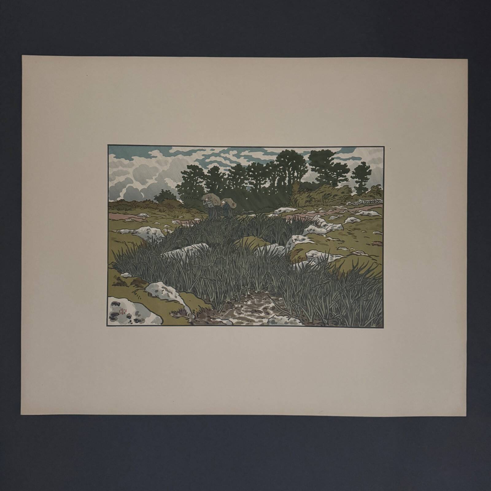 Lithograph by Henri Rivière Stream at Lopérec