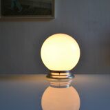 Art Deco table lamp with white opaline glass globe