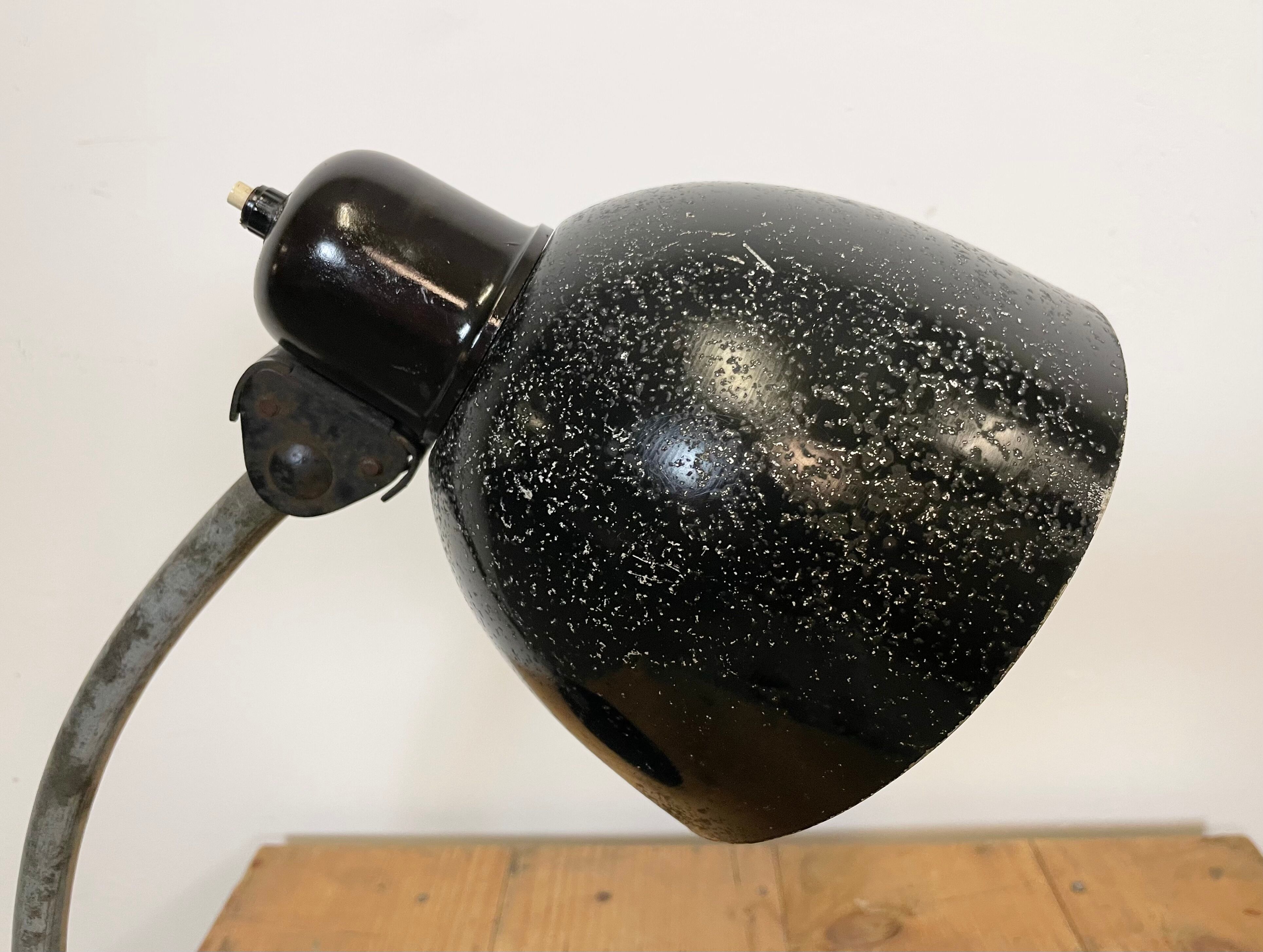 Black industrial table lamp, 1950s