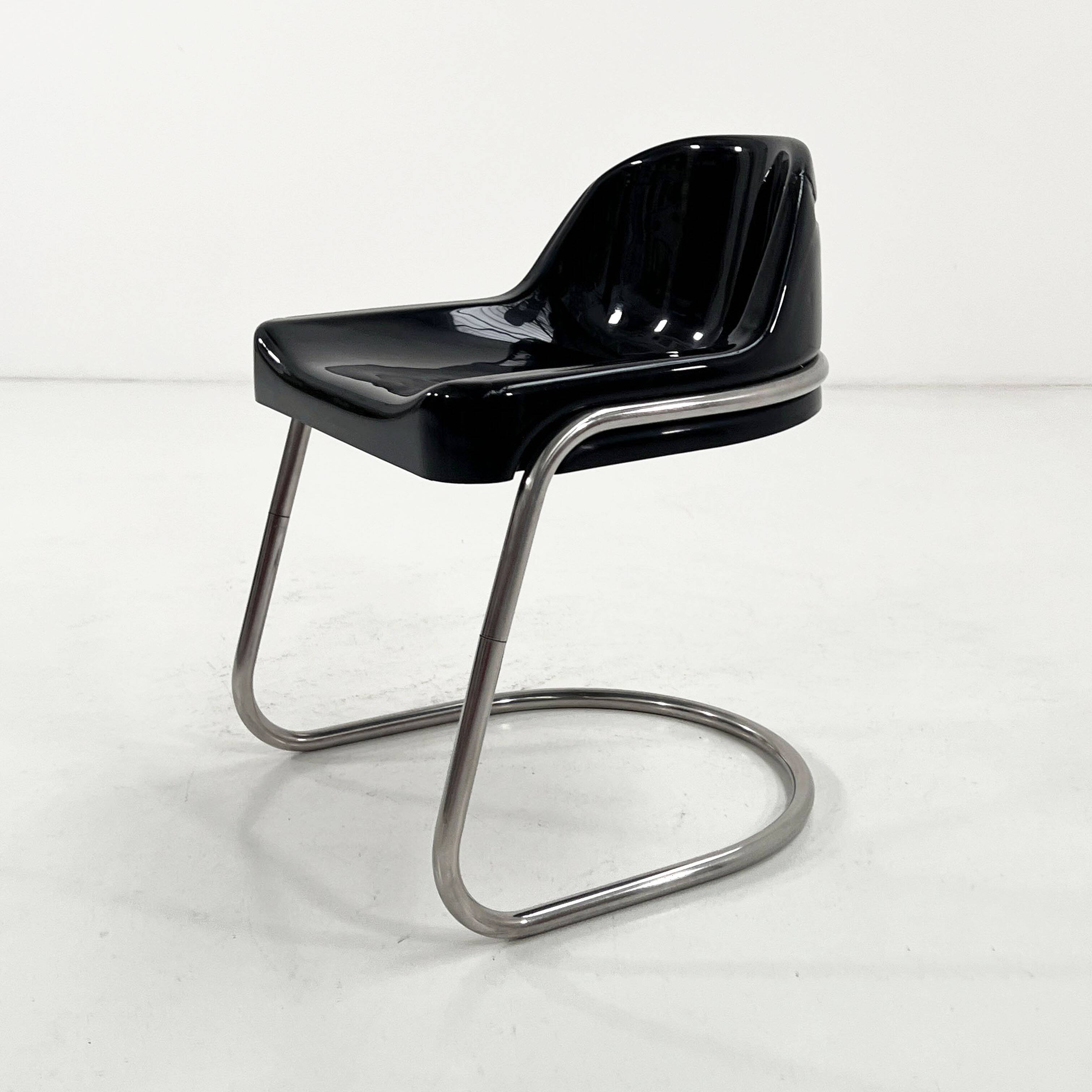 Orix Black Chair by Vittorio Parigi and Nani Prina for Molteni, 1970