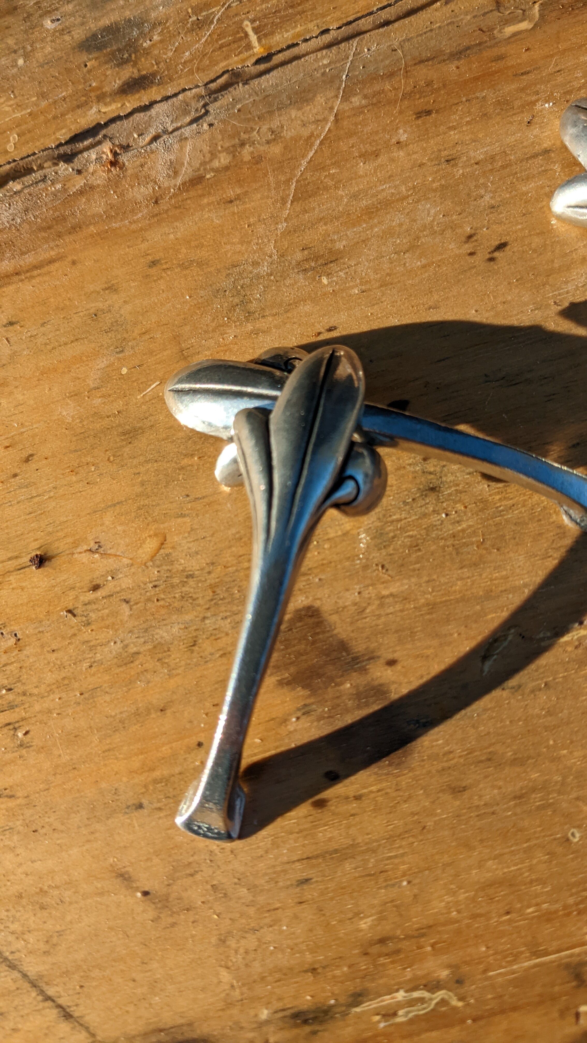 Vintage silver metal knife holders