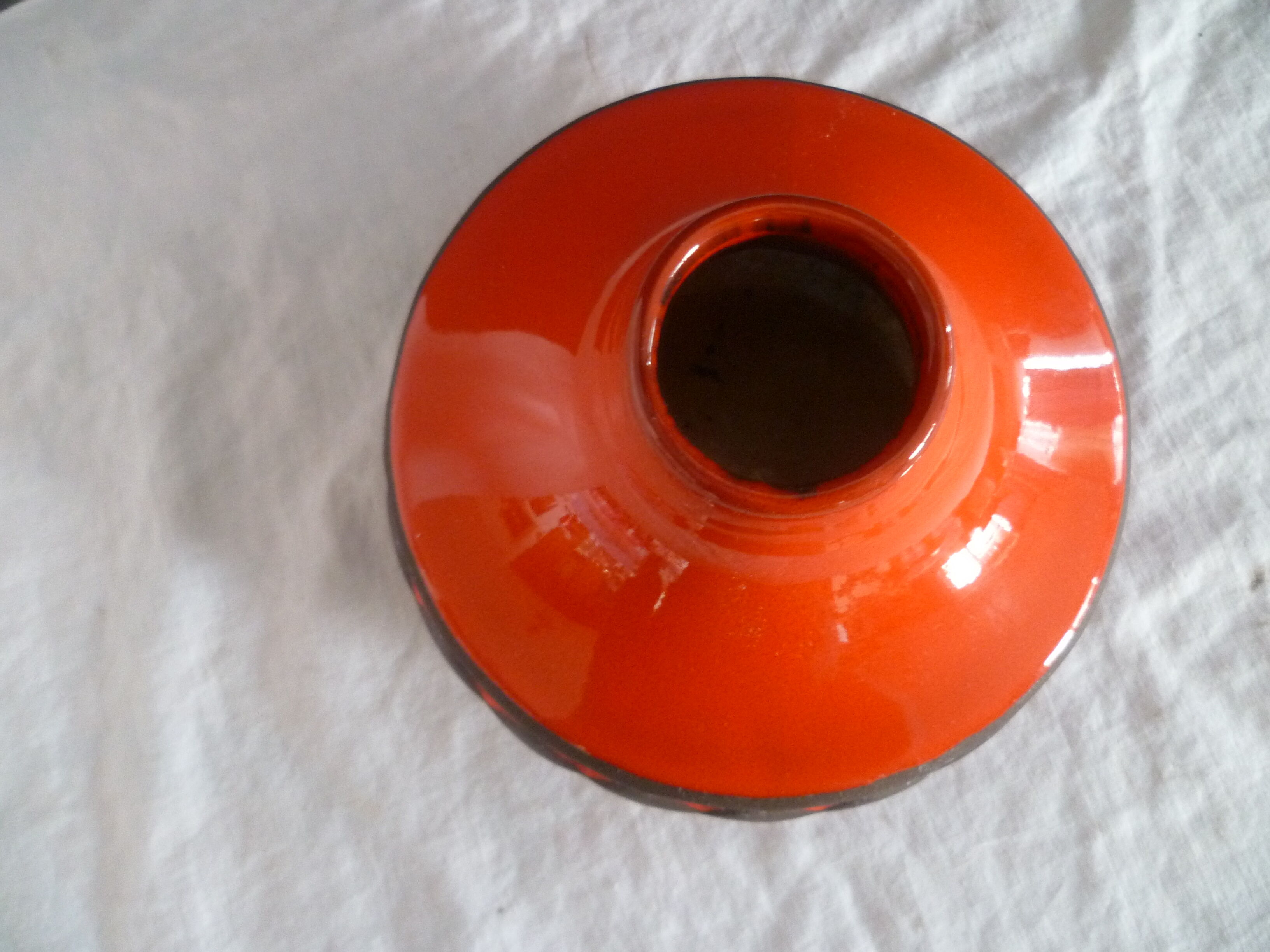 Ceramic vase geometric decoration vintage 70s