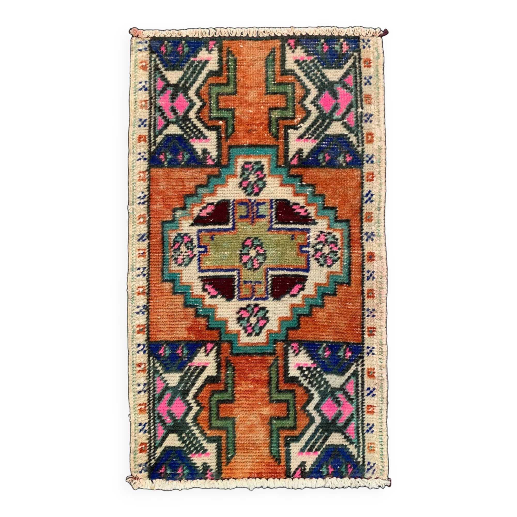 Small Vintage Turkish Rug 81x46 cm, Short Runner, Tribal, Shabby, Mini Carpet