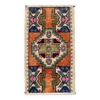 Petit tapis turc vintage 81x46 cm, short runner, tribal, shabby, mini tapis