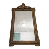 Antique gilded mirror with shell pediment, 130x80 cm