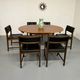 Vintage teak extendable round dining table Scandinavian design 1960s