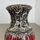 Zig Zag Pottery Fat Lava Vase Made by Scheurich, Germany, 1970s