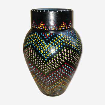Vase à décor style aborigène