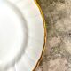 6 flat plates in white and golden Limoges porcelain, Verlaine service
