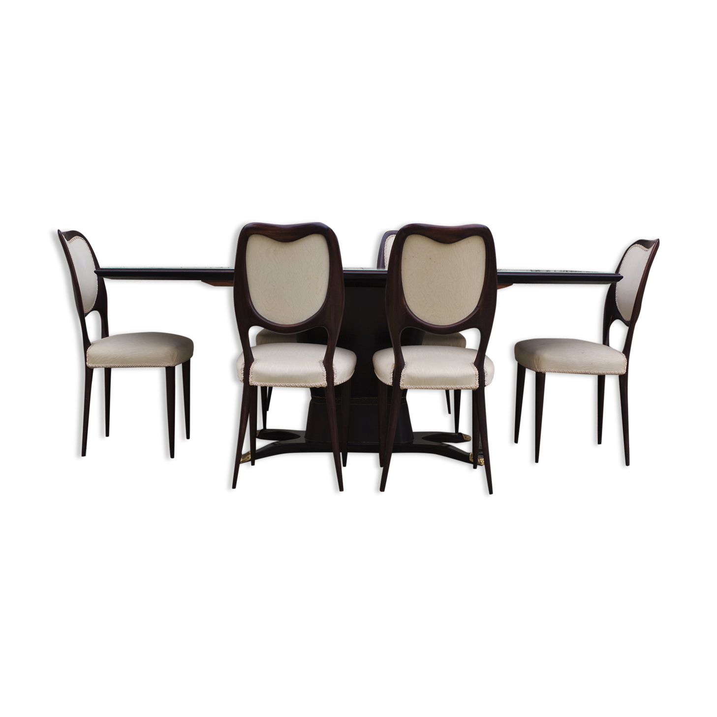 Dining Room Table and Mahogany Chairs by Fratelli Rigamonti, 1950s, Set of 7