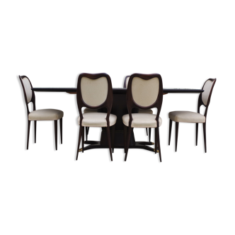 Table de salle à manger et chaises en acajou par Fratelli Rigamonti, 1950