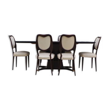 Dining Room Table and Mahogany Chairs by Fratelli Rigamonti, 1950s, Set of 7