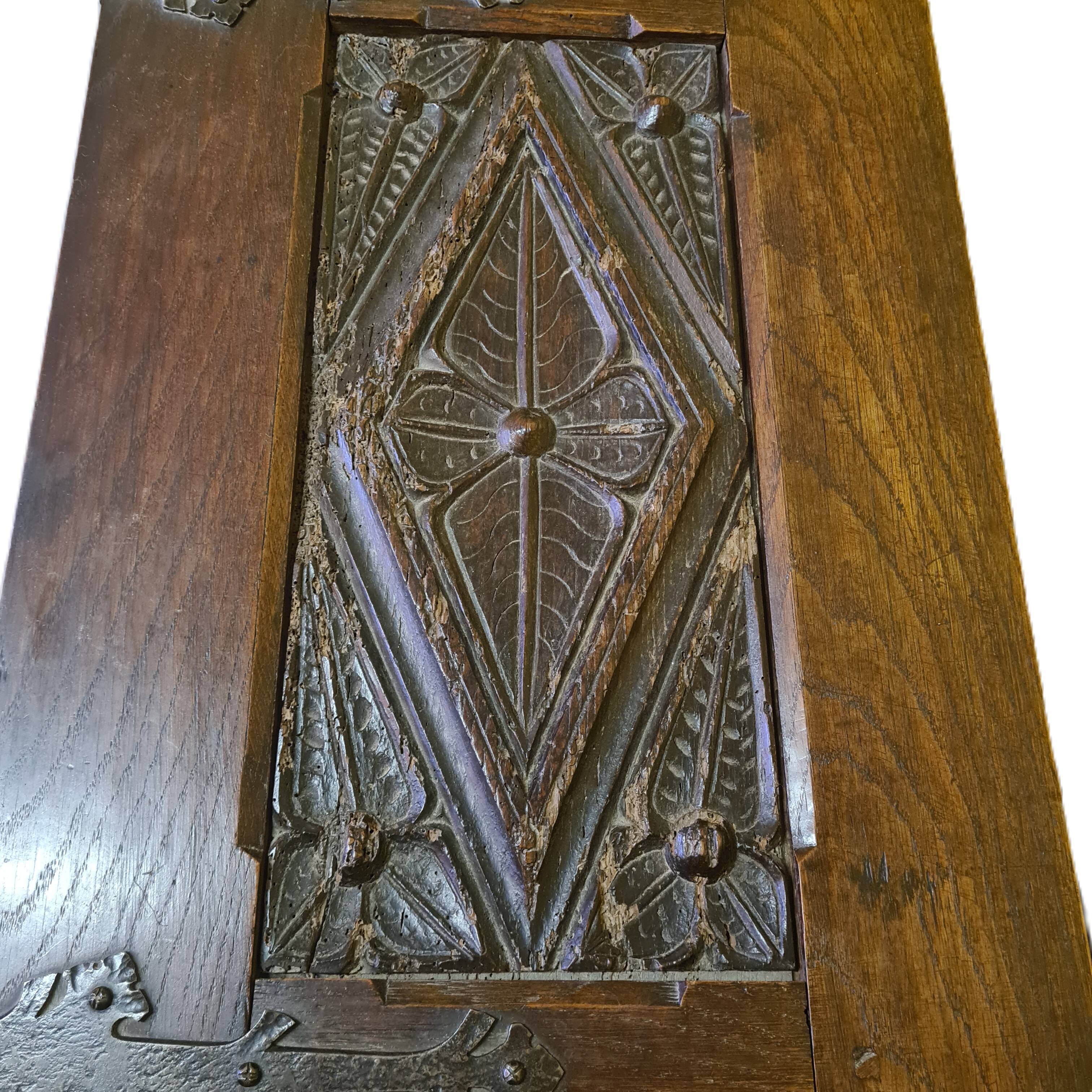 Oak chest with Gothic panels, France, 16th century