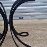 Space Age table in steel with smoked glass top, 1970