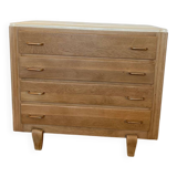 Vintage chest of drawers in wood and golden brass handles