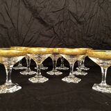 Moser in Carlsbad (Czechoslovakia) series of eleven crystal champagne glasses