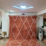 Beni Ouarain Rug Wool Terracotta and Geometric Patterns 300x200cm