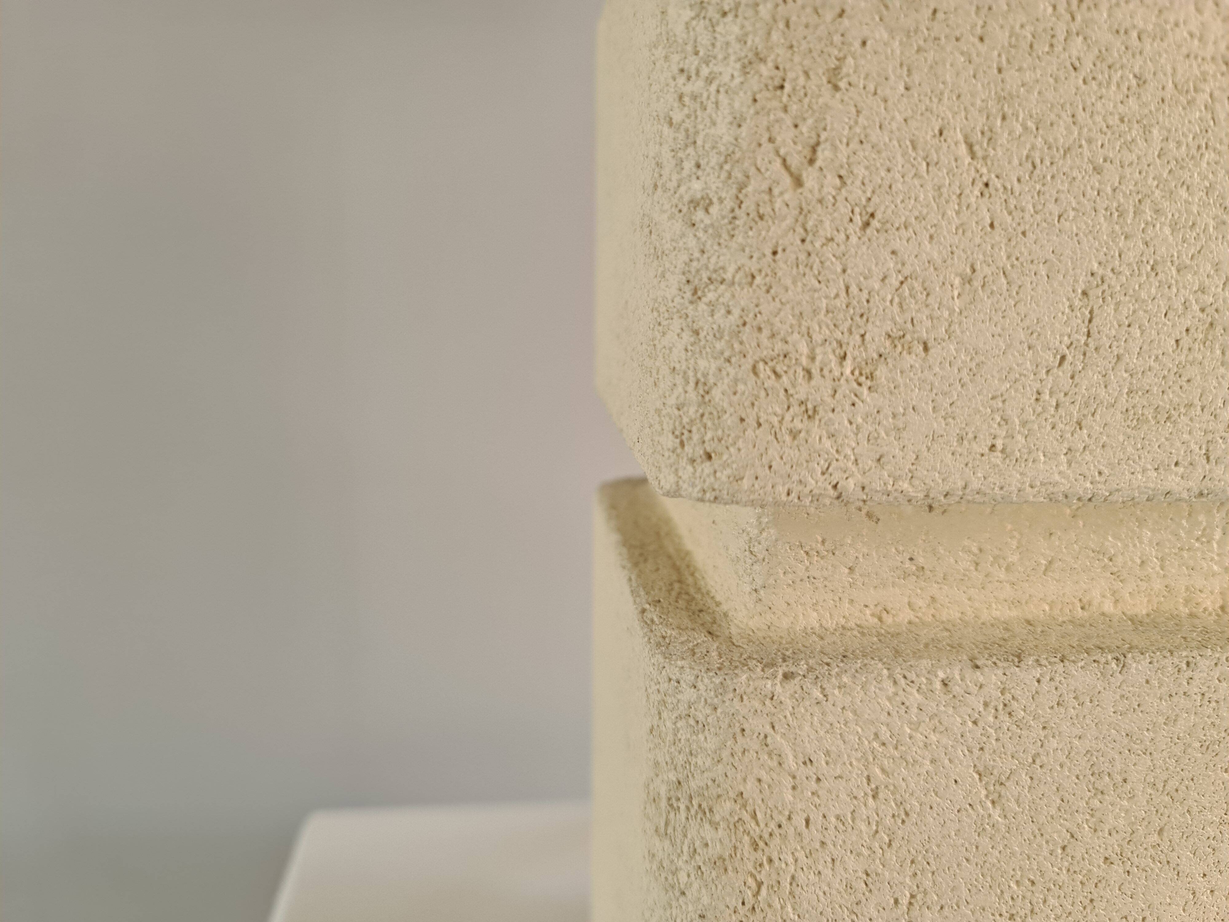 French sculpture lamp in white stone 60