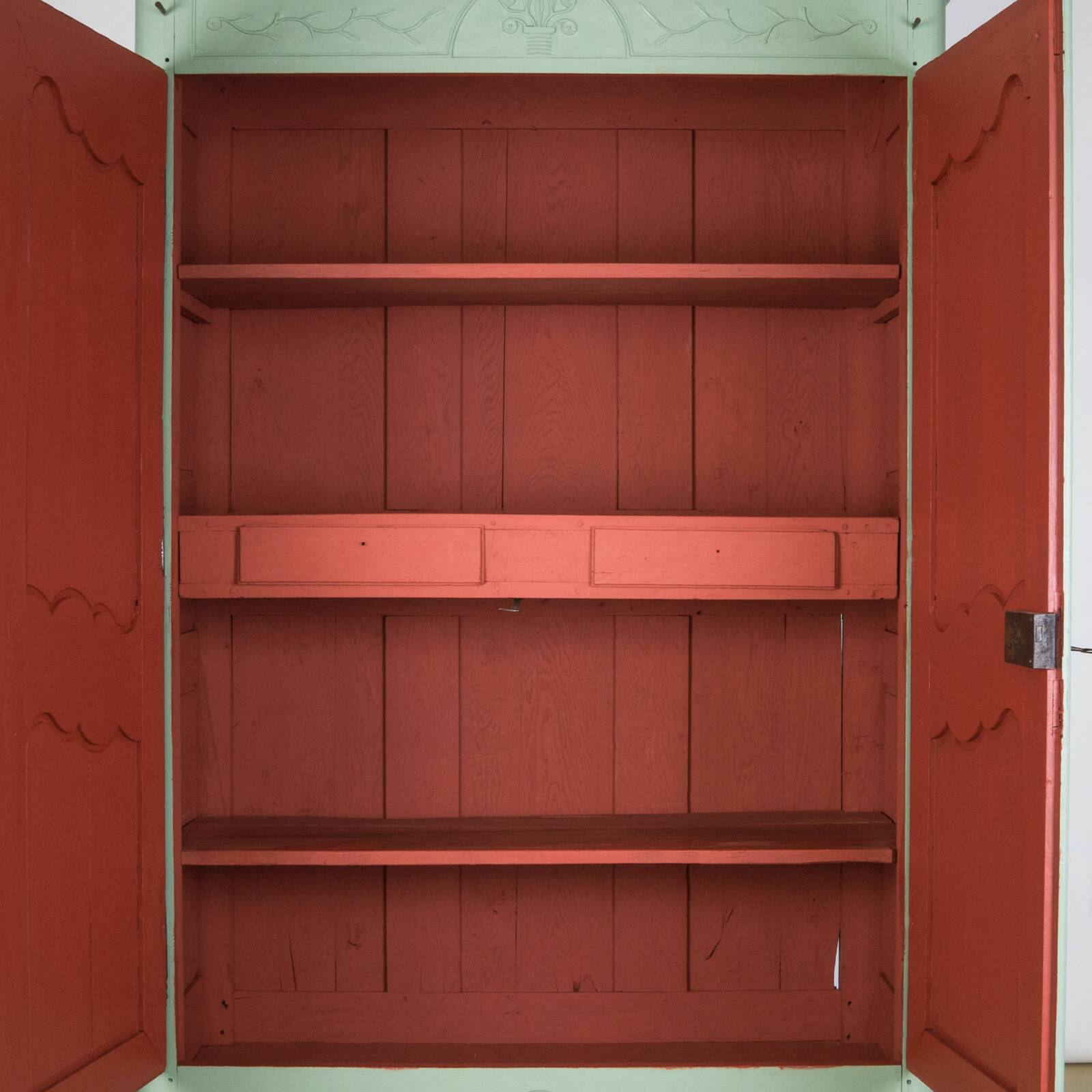 Armoire de mariage antique française vert doux