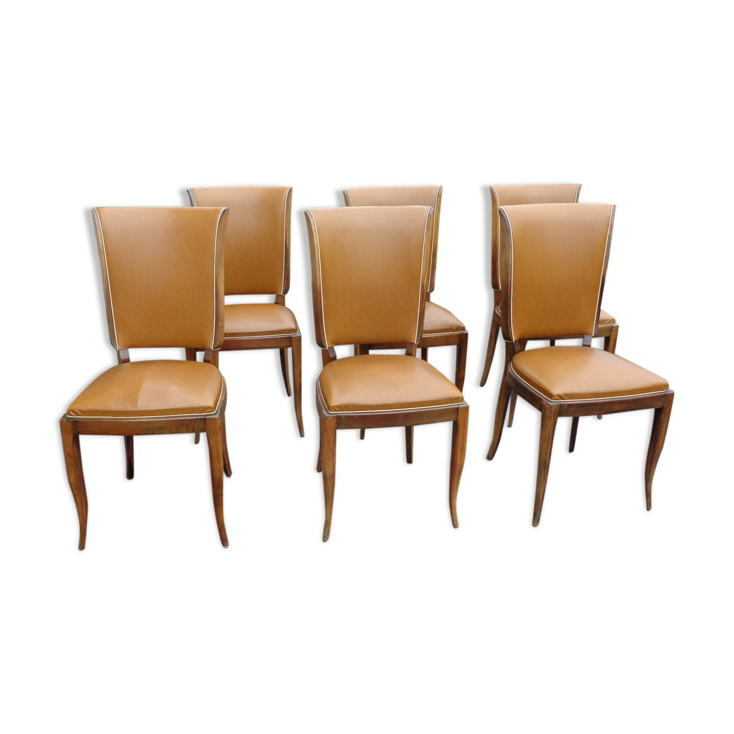 6 vintage skai chairs