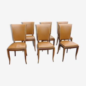 6 vintage skai chairs