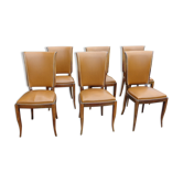 6 vintage skai chairs