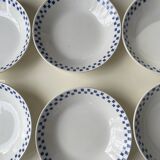6 “checkerboard” soup plates Moulin des Loups