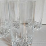 Six vintage crystal long drink juice glasses