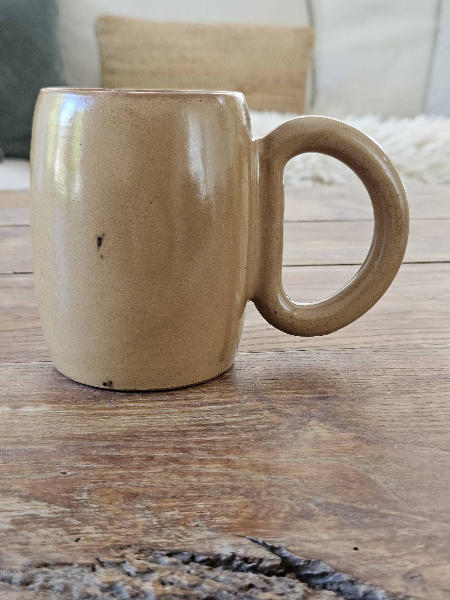 Lot de 3 mugs vintage en grès "Grand Feu" d'Arts-Céram beige brun ocre