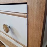 White and wood chest of drawers