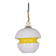 VINTAGE 1970S CHANDELIER IN WHITE AND YELLOW GLASS, ITALIAN DESIGN