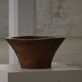 Large hand-carved African wooden bowl, mid-20th century.