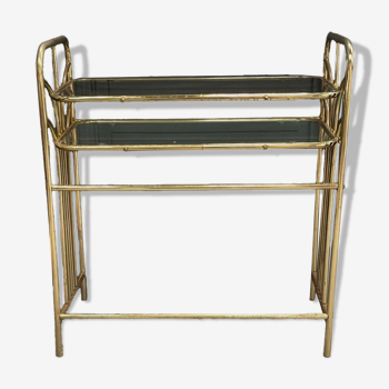 Dressing table or console in gold metal 1970 vintage