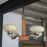 Art Deco suspension, 4-light chandelier with opaline globe, ceiling lamp.