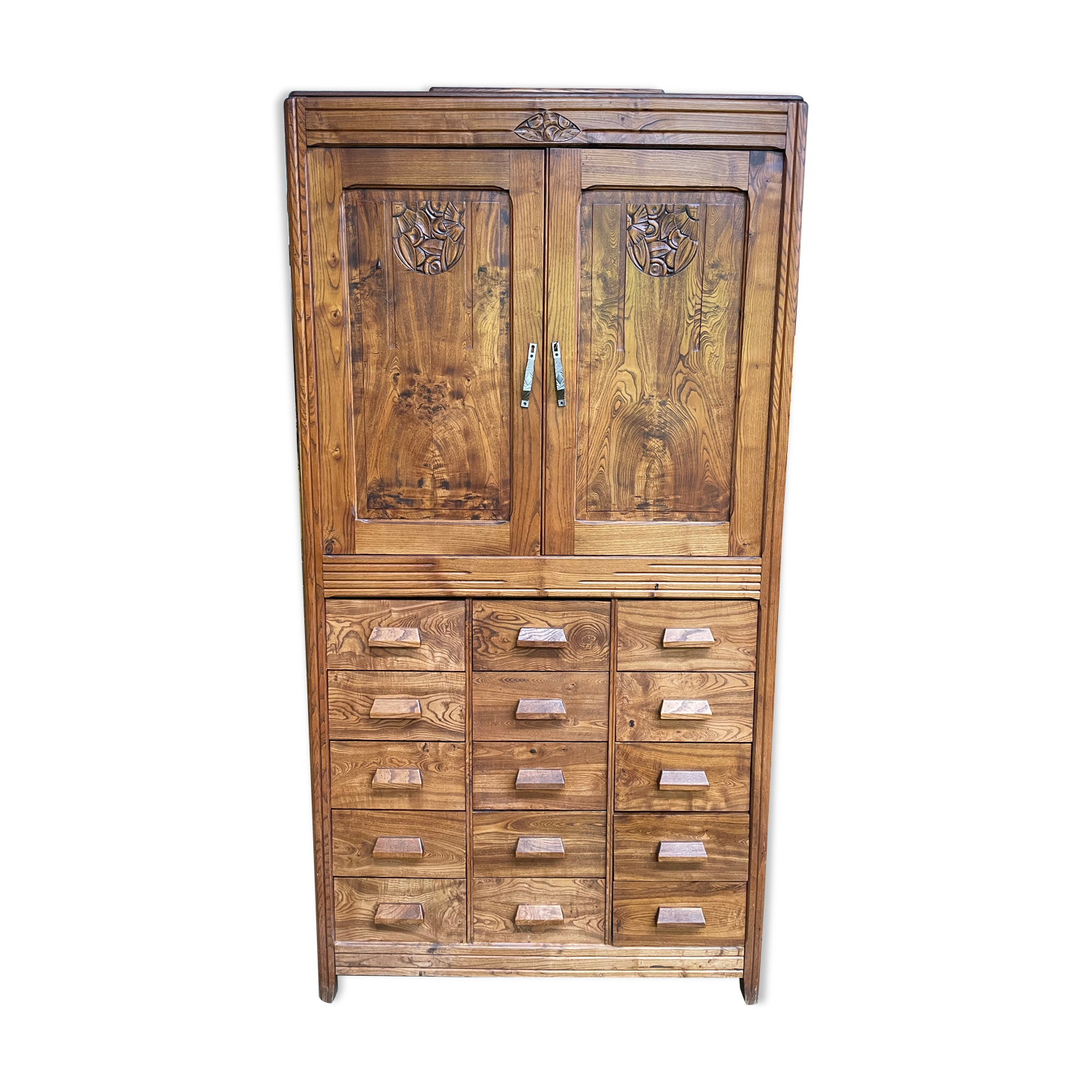 Meuble de métier à tiroirs en orme