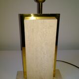 Travertine and gilded brass table lamp by Camille Breesch Belgium 1970