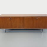 Vintage modernist enfilade in rosewood and chrome metal from the 60s and 70s.