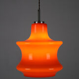 Suspension en verre orange du milieu du siècle