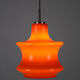Mid-century orange glass pendant lamp