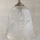 Suspension style Art Nouveau glass globe with screen-printed floral pattern.