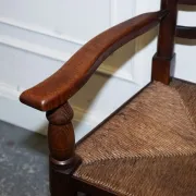 Antique Rush Seat Dining Chairs, England, 1910s, Set of 6