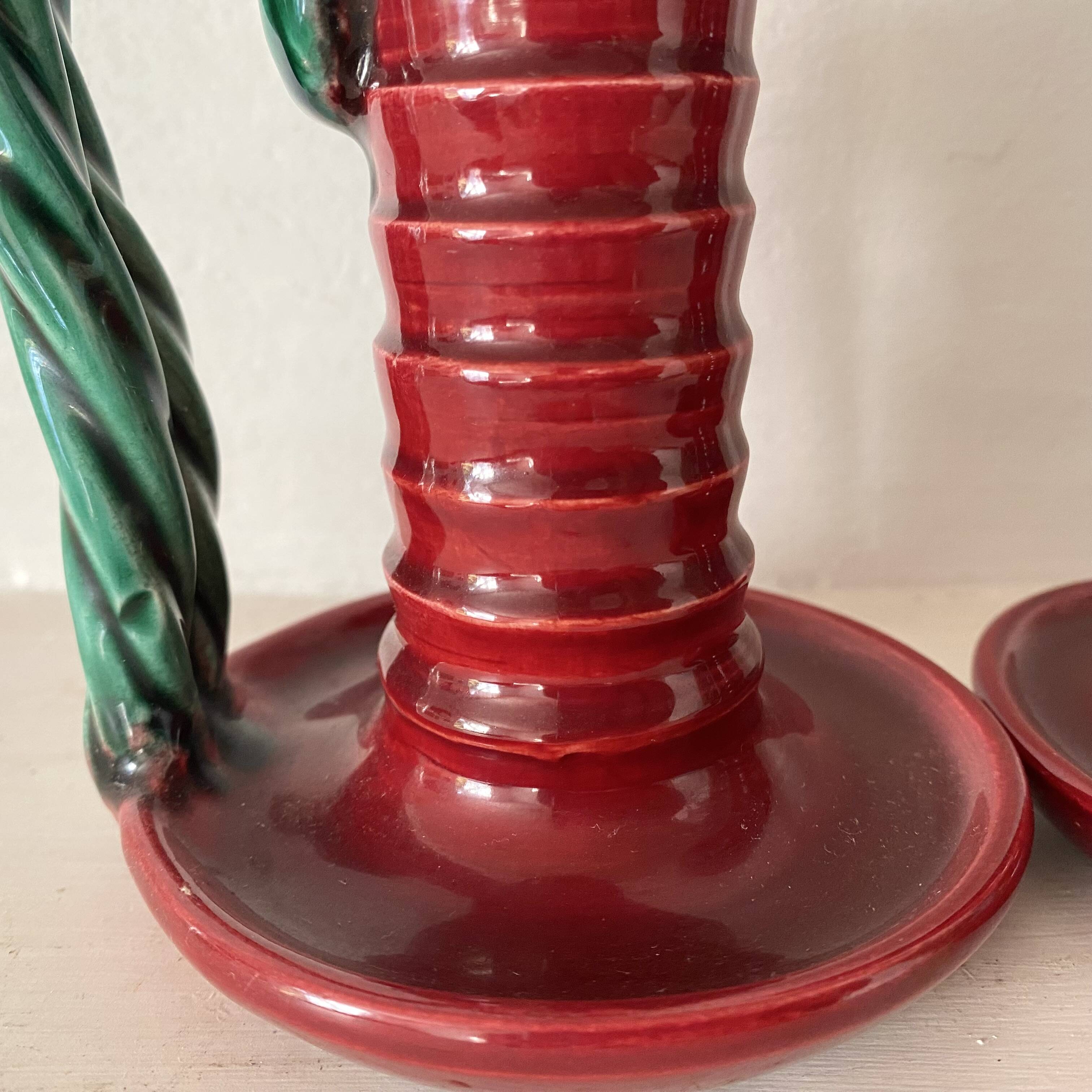 1950s earthenware candlesticks