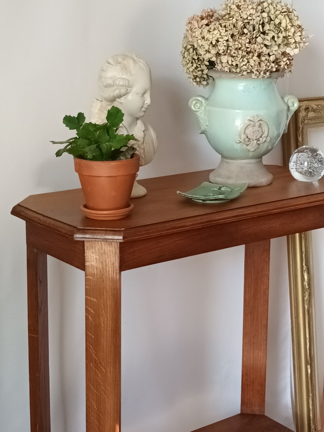 Vintage solid oak console