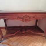 Carved log table