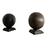 Sculptures en bois antiques britanniques vintage en brun noir, années 1900