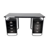 Black lacquered desktop Petr Vichr for Konova Bauhaus Ttchecoslovaque 1930 s