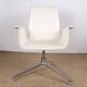Fauteuil danois, cuir blanc+acier chromé, modèle fk 6725 ou « tulip chair » , preben fabricius/knoll
