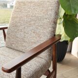 Scandinavian coffee brown armchair by H.Lis