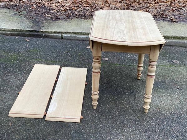 Table à manger ronde extensible Louis Philippe à volets rénovée 165cm du 20