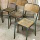 Set of 6 vintage wooden & metal chairs
